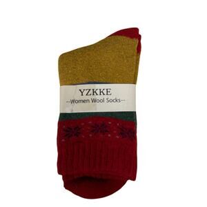 YZKKE Womens Wool Socks Red Teal Blue Gold One Size Fits All